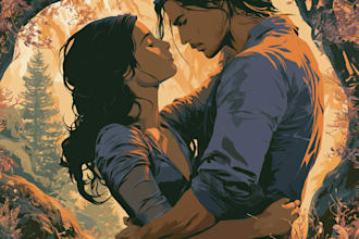 create a romantic book cover filled with love and emotion