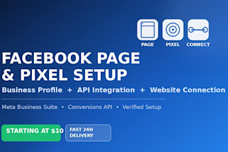 set up a facebook page and connect pixel with your website via API