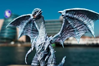 model game ready 3d creature, 3d monster model, 3d animal, dragon model for ue5