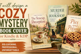 design a cozy mystery book cover for kindle and kdp