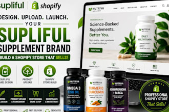design supliful supplement labels, upload products, and build a shopify store