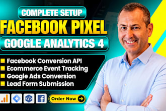 setup meta pixel,facebook pixel, tiktok pixel, API, GTM,ga4,google ads tracking