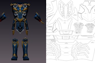 design eva foam cosplay amor, clothing patterns, sewing patterns and 3d models
