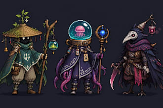 create 2d pixel art, pixel animation and custom game sprites pixel tilesets