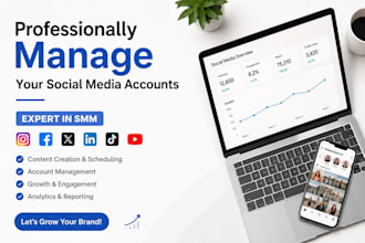 professionally manage your social media accounts, expert in SMM