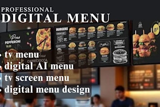 digital ai menu digital menu design TV restaurant  tv  menu tv screen menu