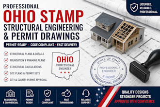 provide ohio stamp, structural engineering and permit drawings