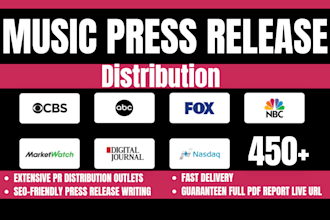 write music press release, distribute press release, and music pr submission