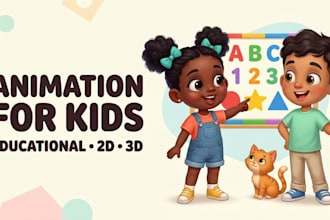 create 3d kids animation, cartoon animation and animation for kids