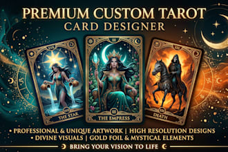 design custom tarot cards, mystical tarot artwork