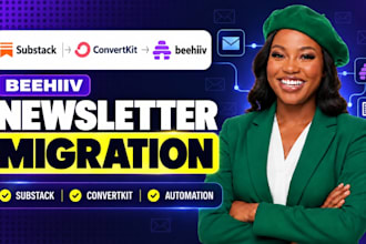 migrate substack, convertkit newsletter to beehiiv automation setup