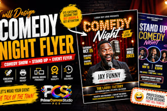 design a comedy night flyer, comedy show poster, stand up comedy flyer
