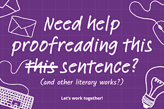 professionally proofread and copy edit your writing