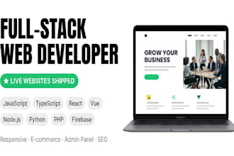 build a full stack website with modern responsive UI design