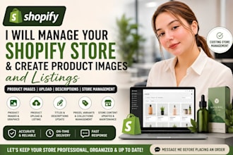 design and manage your shopify store, products, graphics and listings