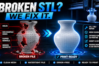 repair stl and obj files, fix mesh errors and make them print ready