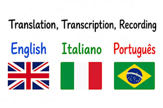 translate or correct any audio or text from and to portuguese, italian, english