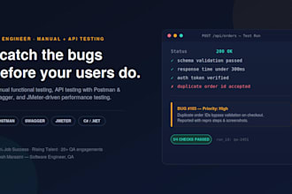 do manual and API testing for your web or software application