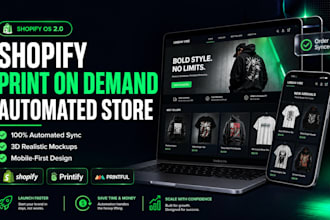 design shopify print on demand store with printify,  printful