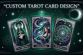 design custom tarot cards, mystical illustrations