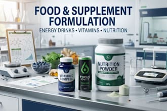 formulate food, energy drinks, vitamins and nutritional supplements