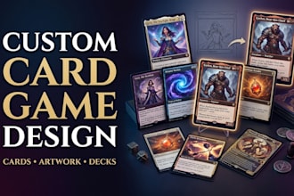 design a custom card game with professional cards and game art