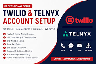 setup twilio telynx account sip trunk did number 3cx inbound outbound