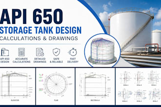 design storage tank API 650, tank calculations and drawings