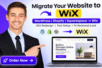 migrate wordpress shopify squarespace website to wix SEO redesign setup