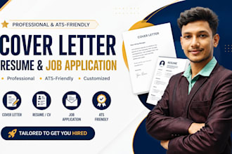 write a professional cover letter, resume and job application