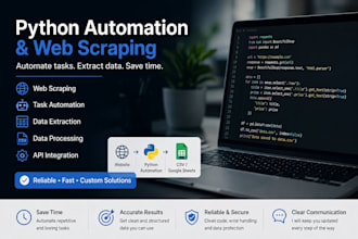 automate tasks with python, web scraping and data processing