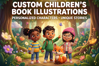 create personalized childrens book illustrations with custom characters