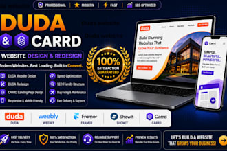 duda website design duda, carrd website redesign framer, showit website weebly