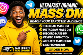 send targeted mass dm outreach on discord instagram facebook telegram cold dm