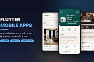 build a cross platform flutter app with firebase and admin panel