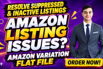 fix any amazon listing errors and amazon variation issue