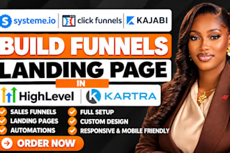 build course landing page in system io, clickfunnel, kajabi, gohighlevel, kartra