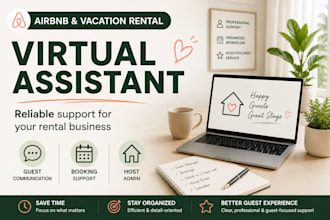 be your virtual assistant for airbnb and vacation rental