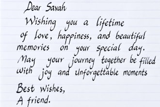 professional handwritten notes, letters and invitations