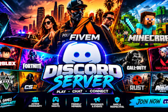 fivem discord promotion, minecraft server, rust, dayz discord server promotion