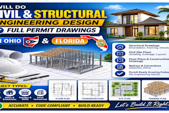 do civil and structural engineering design full permit drawings in ohio, florida