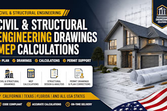civil structural engineering drawing mep calculation california texas florida