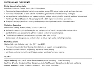 write a professional ats friendly resume and CV