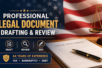professionally draft, review and edit legal documents and contracts