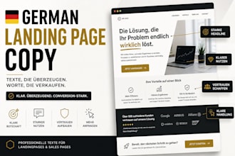 write high converting german landing page copy