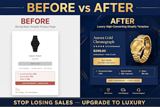 create a custom luxury shopify product template high converting