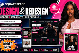 design redesign squarespace fitness gym website yoga personal trainer website