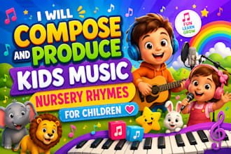 compose and produce kids music nursery rhymes and childrens songs