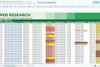 do professional web research and data collection
