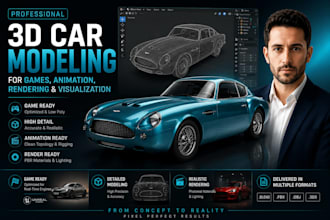 model realistic 3d car models for games, animation, rendering and visualization